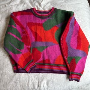 [NWOT] FARM Rio | Oversized Tropical Abstract Crewneck Sweater (M)